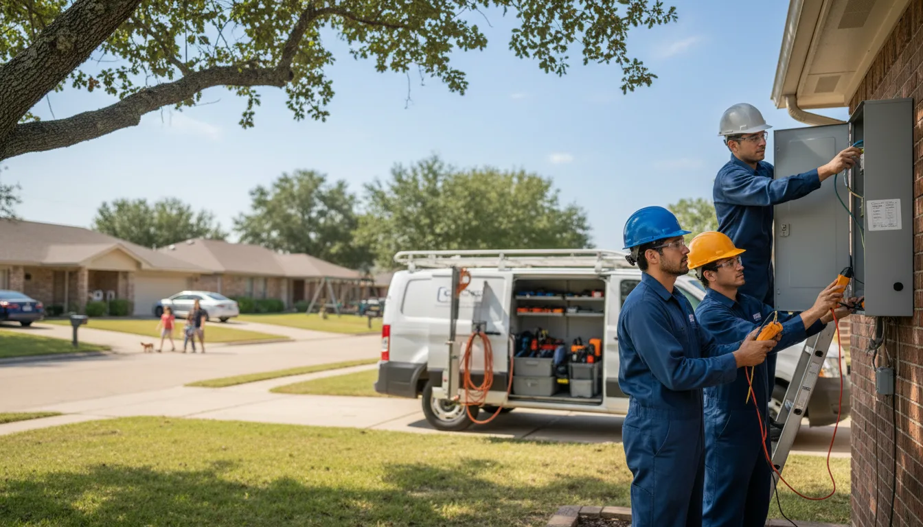 Certified electrician providing emergency electrical services in Pep, TX